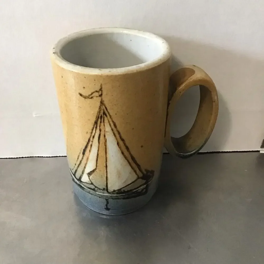 Vintage Nautical Stoneware Coffee Mug made in Spain
